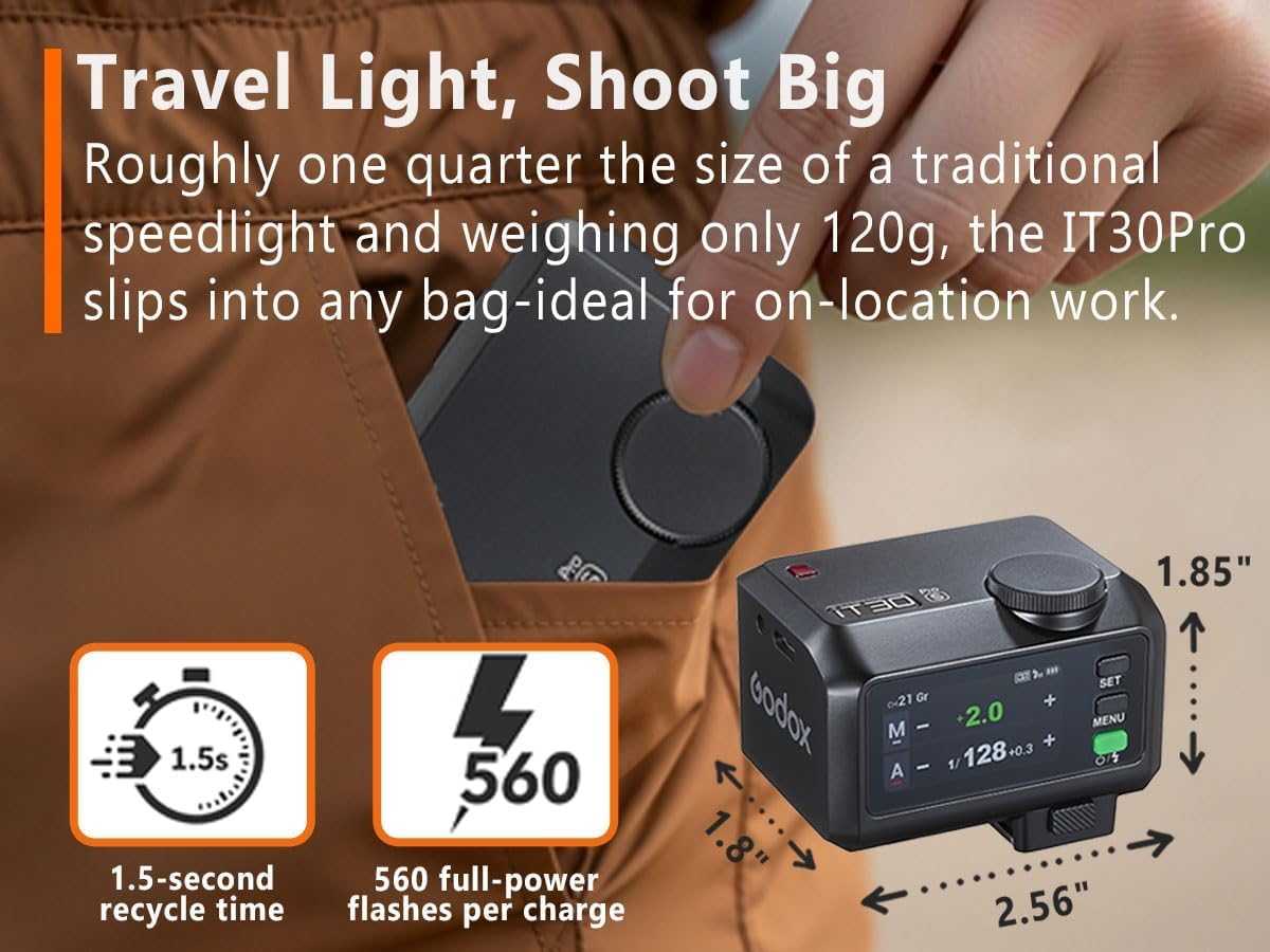 GODOX IT30PRO S Flash de Cámara, IT30 Pro S Mini Flash, TTL HSS 1/8000s, Compatible con Sony Alpha A9 III a7III a7CII a7IV a7C a7RV a7 a7SIII a6700 a6400 a6600 ZV-E10 II ZV1 a6100