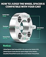 Vista 3 de SCITOO 2X 3.8 cm 4x110mm a 4x110mm espaciadores de ruedas 4 tuercas compatibles con Honda Rancher 350 2000-2006 con pernos de 10x1.25