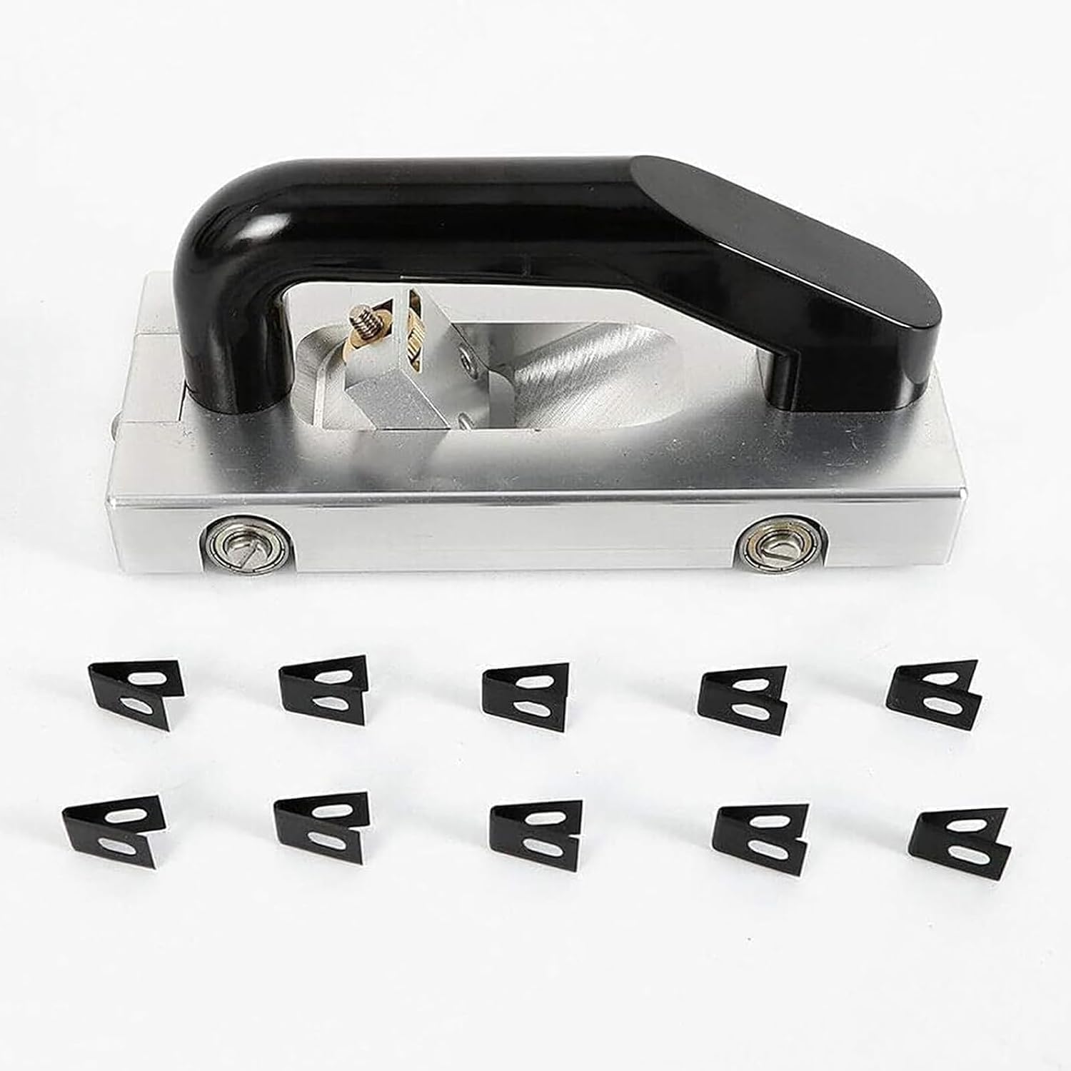 XAZLBIW Grooving Slotting Pull Hand Flooring Tool, U-Type Blade Wheeled Groover with 10 Blades, PVC Vinyl Welding Plastic Kit, No Electricity Needed, for Home, Professional Use
