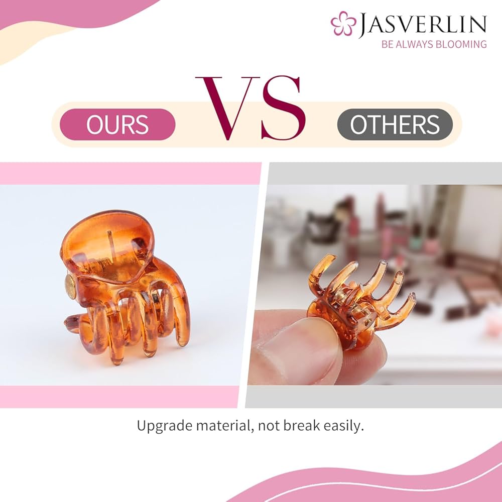 Amazon.com : JASVERLIN Small Hair Clips, Black Brown Clear