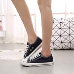 Women's Canvas Low Top Sneakers Lace Up Casual Fashion Shoes