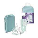 Philips Avent Baby Care Set: Kit básico para el cuidado del bebé con 9 accesorios; cortaúñas, tijeras, 3 limas de uñas, peine, cepillo, aspirador nasal y cepillo dental dedal (modelo SCH401/00)