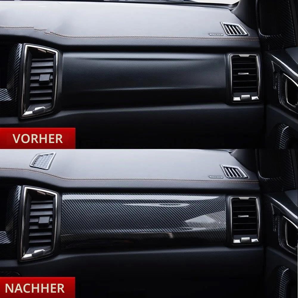 LHD Co-Pilot Panel Abdeckung Trim Innen Dekoration Für Ford Für Ranger 2015 2016 2017 2018 2019 2020 Carbon Faser Farbe Zubehör Innenraum Interieur Zubehör