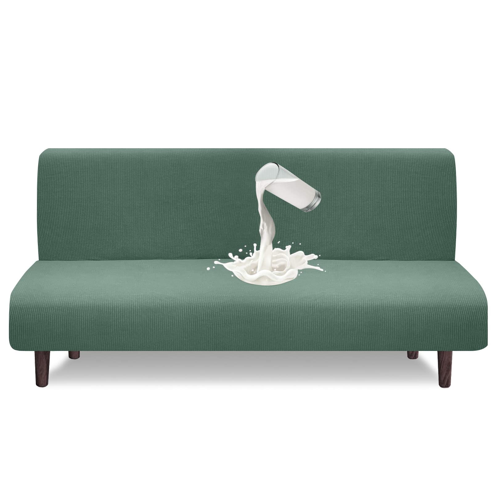 Granbest wasserdichte Armlose Futon Abdeckung, Hoher Stretch Futon Schutz für Faltendes Schlafsofa Anti-Rutsch Sofabezug ohne Armlehne
