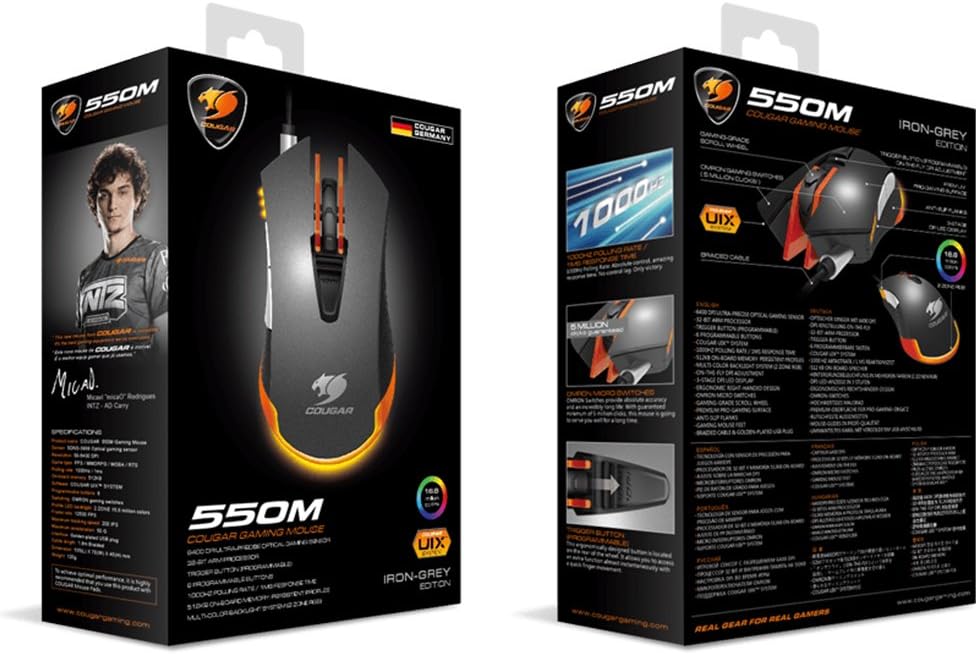 Buy 1 get 1 Cougar MO-C550IG Wired USB Optical Mouse w/ 6400 DPI (Iron-Grey)