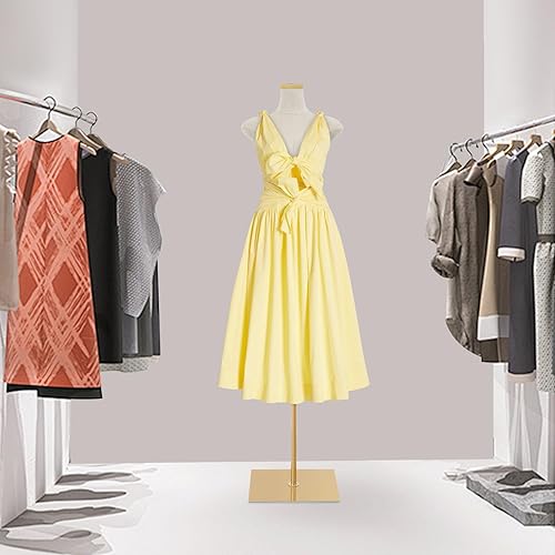 Miniatura 8 de Maniquí femenino torso para mujer, cuerpo de manicanequin de alta estabilidad, soporte de metal dorado para ropa, exhibición de joyas, altura