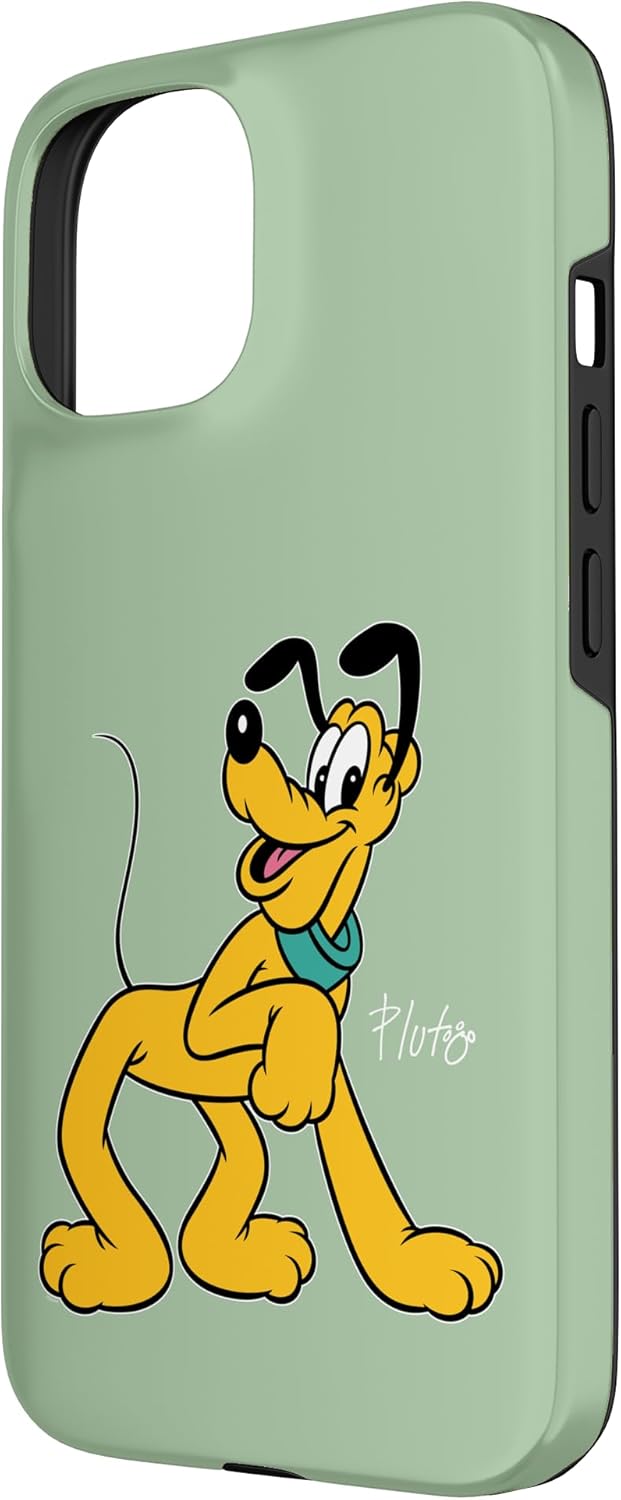 Disney Pluto The Dog Retro Character Pose Trip Matching Case for iPhone 15