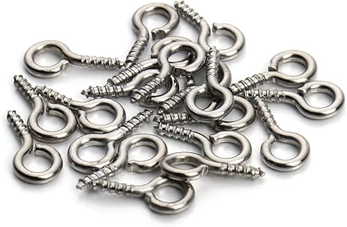 Miniatura 49 de 200 ganchos de metal para tornillos de 0.55 pulgadas/0.276 x 0.551 in, resistentes para hacer joyas de bricolaje, proyectos de arte y manualidades
