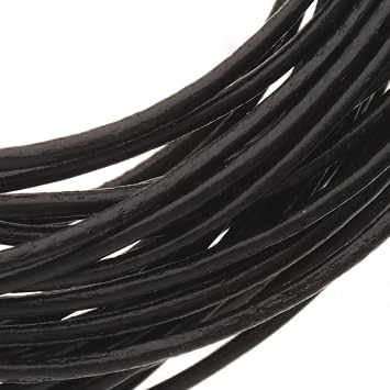 The Beadsmith Leather Cord Black .5mm Spool 5 Yards/4.5 Meters Indian Leather Thong Ideal for Braiding, Beading, Necklaces, Fine Lacing, Hair Accessories & DIY Jewelry Making