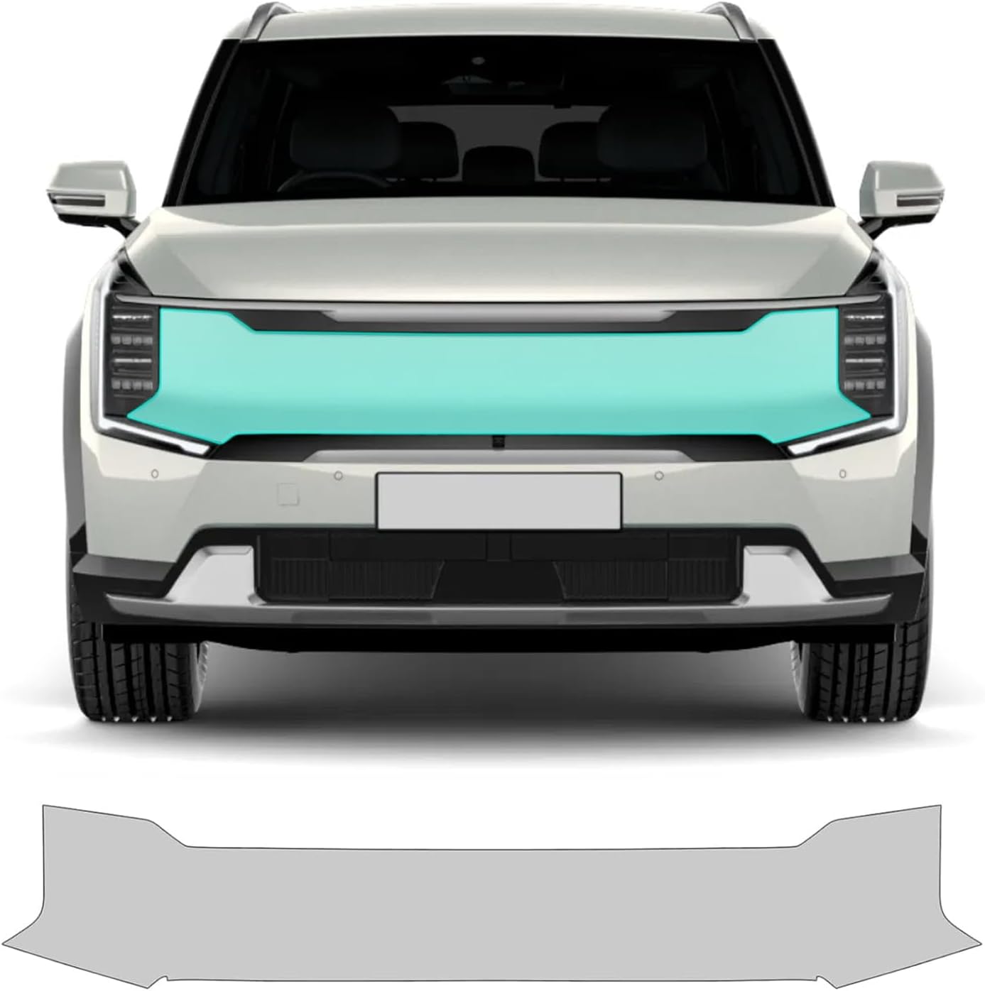 for KIA 2024 2025 EV9 RWD AWD Lught/Wind/Land/GT TPU PPF Clear Paint Protective Film Custom Fit Anti Scratch Self Healing Shield Guard Finishing Accessories for Mini Bumper