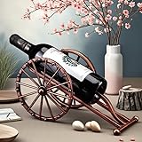 CicodonaGift Rustic Cannon-Shaped Single Wine Bottle Holder: Space-Saving Beer & Wine Storage