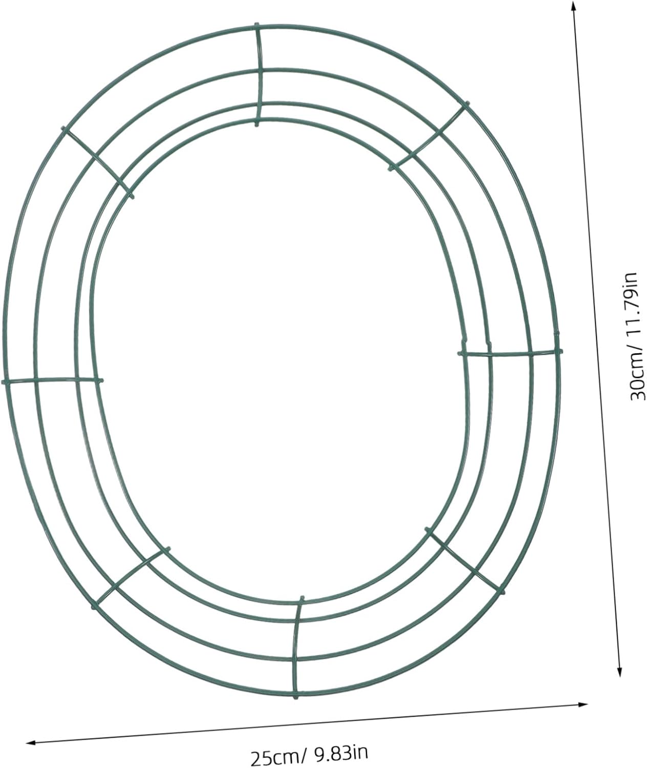 3pcs Egg Shaped Wire Wreath Frames Green Iron DIY Flower Arranging Rack for Easter Spring Home Office Garden Decoration
