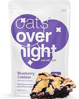 12 Vegan Breakfast Recipes for Simple Morning Fuel 125 Oats Overnight - Blueberry Cobbler (8 Pack) Dairy Free, High Protein, Lo...