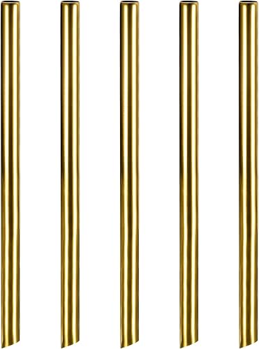 Miniatura 8 de uxcell 5 popotes de metal reutilizables, 8.5 pulgadas, con extremo biselado de acero inoxidable para beber batido, té de burbujas, bebidas (0.472 in