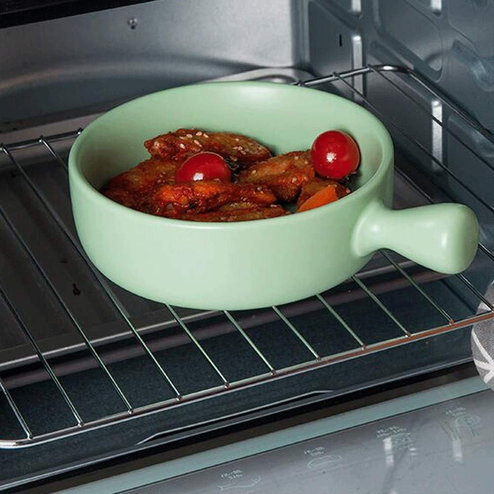 Keramikteller und Schüssel-Set, 20 x 5 cm, leicht, ideal zum Backen, Frühstück, Instant-Nudeln, Salat, Käse, ofenfestes Besteck, schwarz