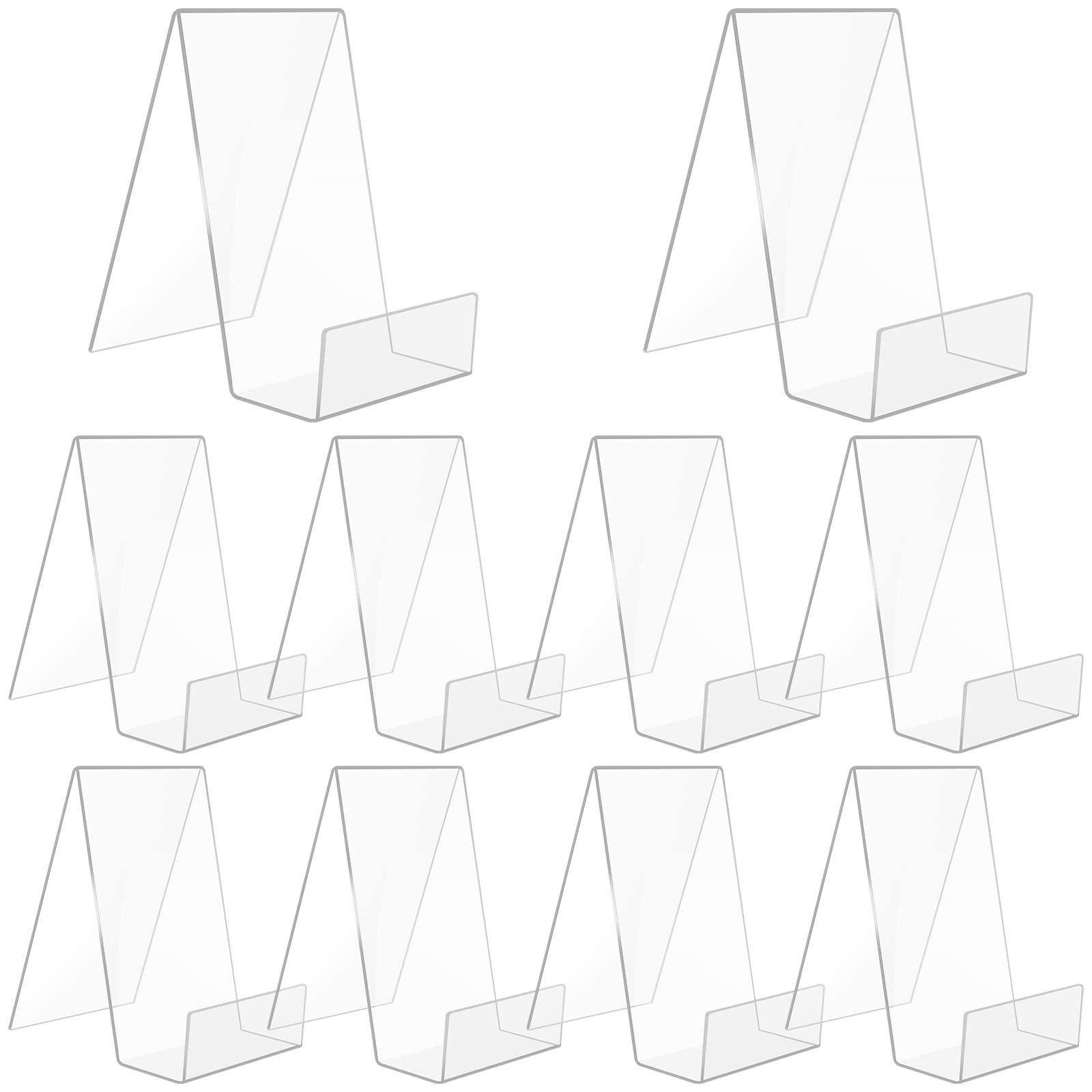 10 Piezas Soporte de Libro Acrílico Transparente, 10,5 x 9 x 7,5CM Soporte Organizador Libros Acrílico, Soporte Libro para Cartel, Exhibir Libros, Cuadernos, Libros Ilustrados