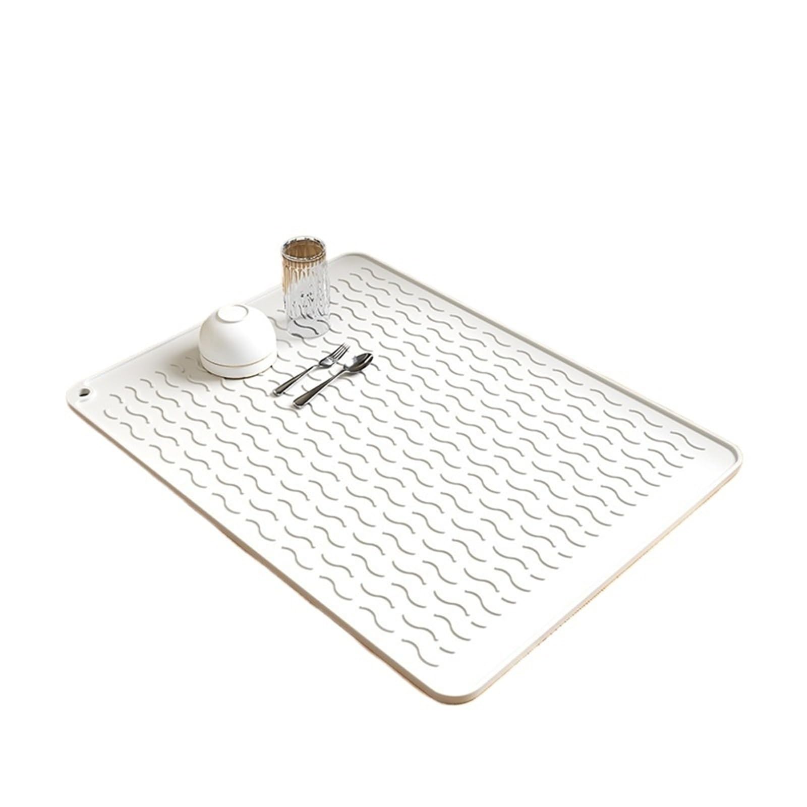 Almohadilla de Aislamiento térmico Silicona antiescaldaduras for Cocina, vajilla for el hogar, Taza Agua Antideslizante y escurridor para Sartenes Calientes(Beige,45X40CM(1.5X1.3FT))