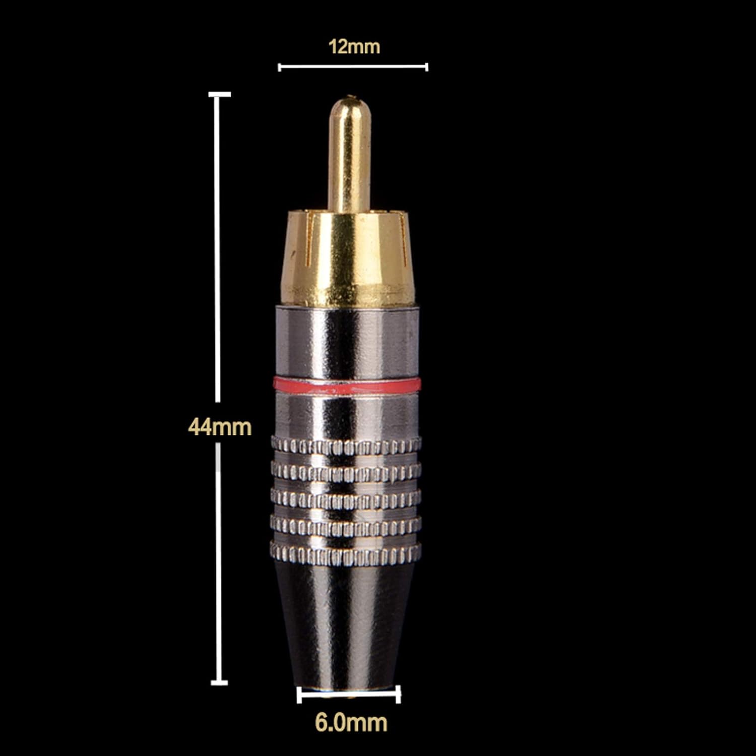 RCA Plug Connectors Coaxial Cable Audio Adapter Gold Plug Male No Solder Connector Solderless Video Cable kit TV CCTV(12-Pack) - Image 7