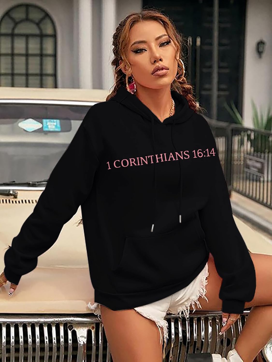 BANGELY Faith Over Fear Hoodie Women Christian Sweatshirt Graphic Christian Religious Sayings Sweater Bible Pullover Tops - Image 2