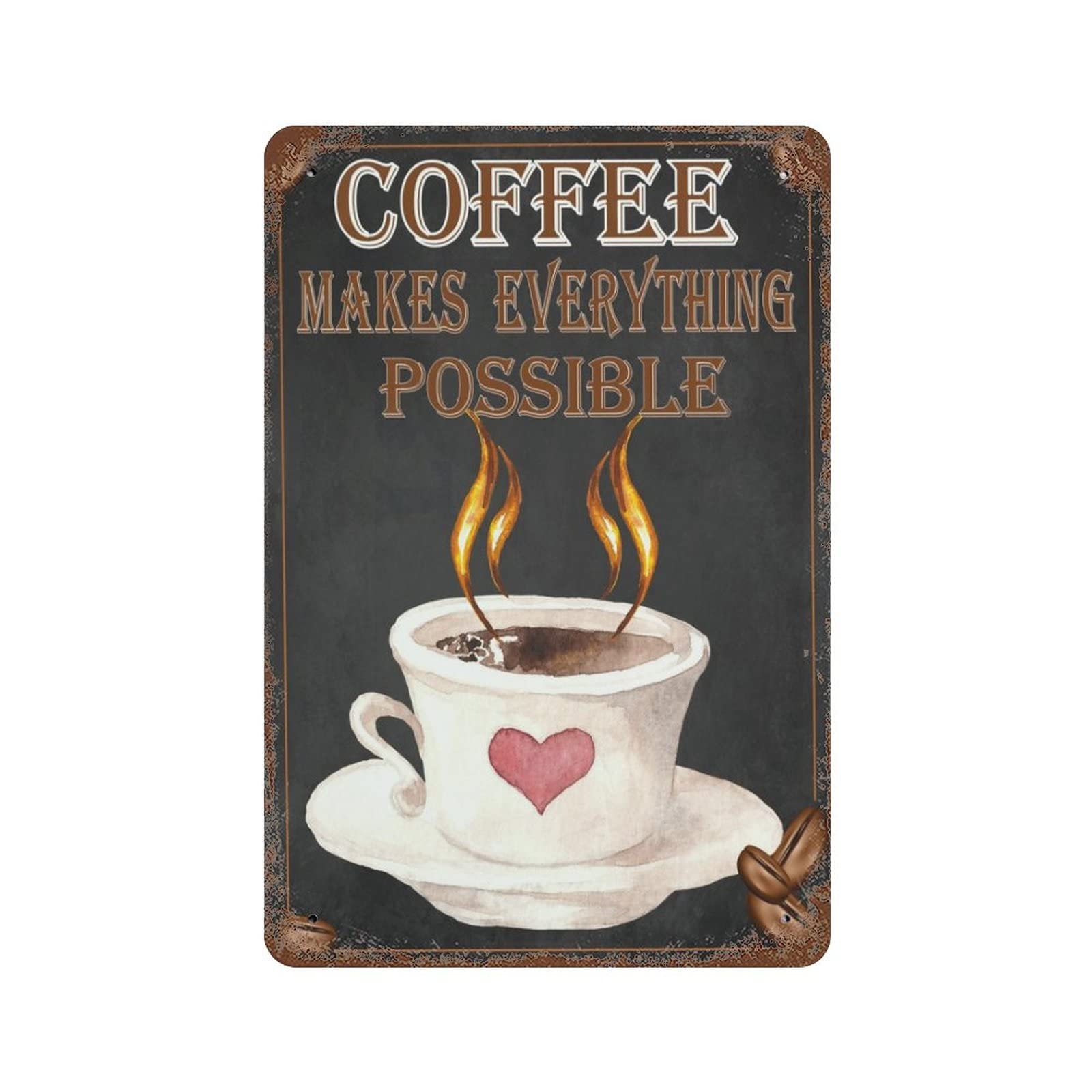 Pibonto Wall Art Restaurant Bistro Metal Sign For Farmhouse Bedroom Cafe Coffee Bar Pub Kitchen Bathroom Yard 5.5X8 Inches