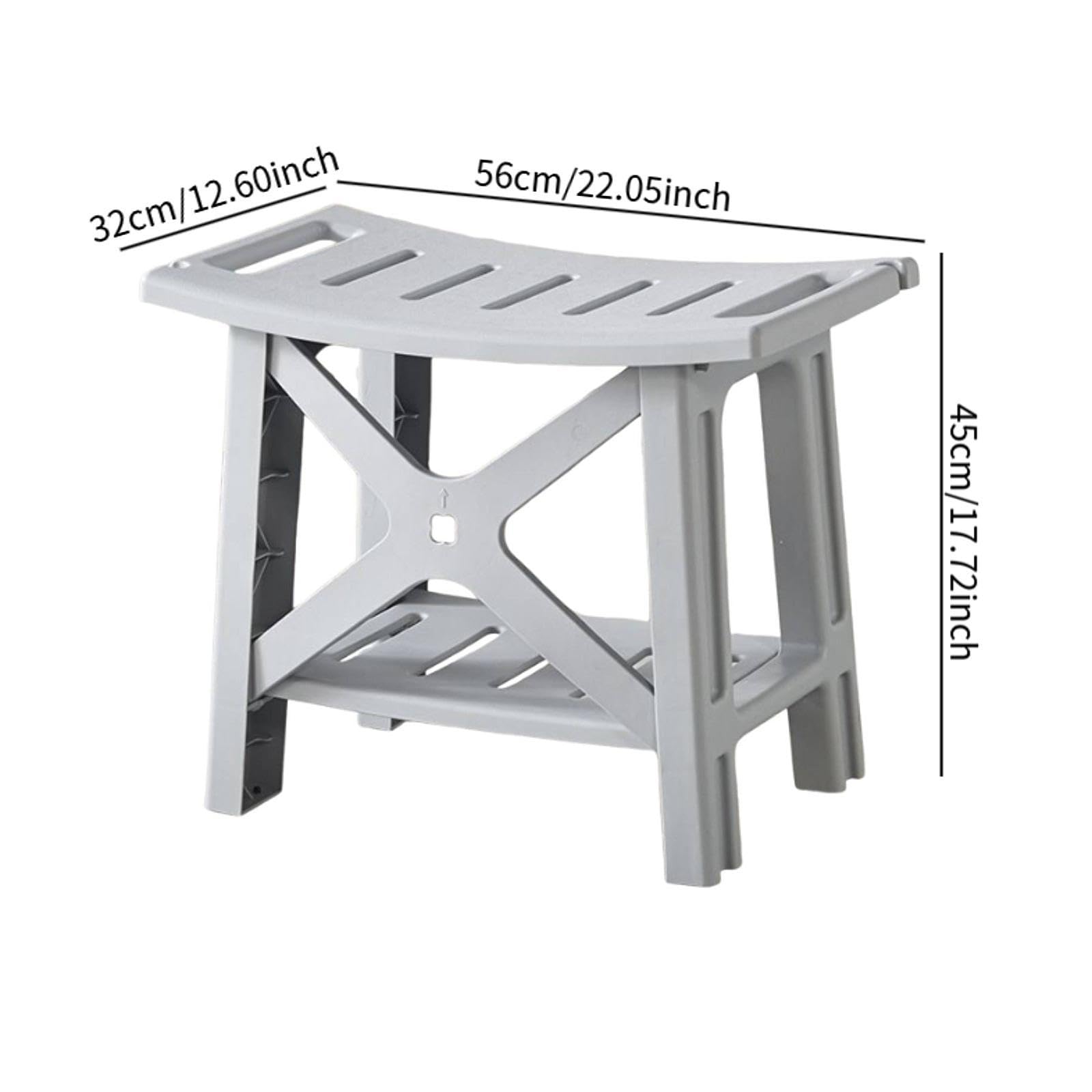 Banco de Ducha Taburete Esquina para Ducha Asiento Baño Silla SPA con Repisa Portátil Material Resistente a Repetido Uso Adecuado para Habitación, Gris, Individual