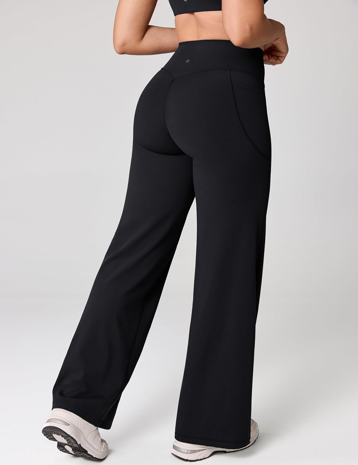 Hugcurve No Front Seam High Waisted Wide Leg Yoga Pants for Women with Side Pockets Lounge Buttery Soft - 31" - Image 4