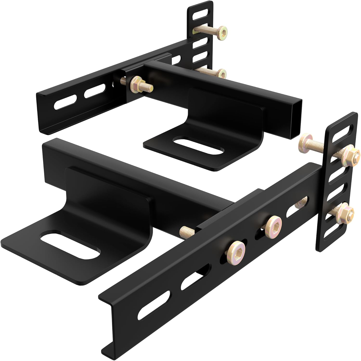 Ogonbrick Headboard Brackets Adjustable?Adjustable Headboard Bracket for Bed Frame Headboard Wall Mounting Brackets with Footboard Extension Kit Fit Matte Black