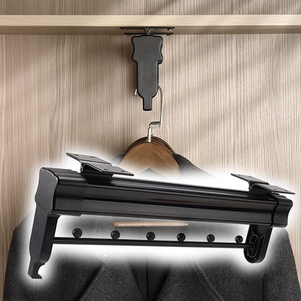Tringle de placard coulissante de 45,7 cm en métal robuste pour l'organisation de vêtements