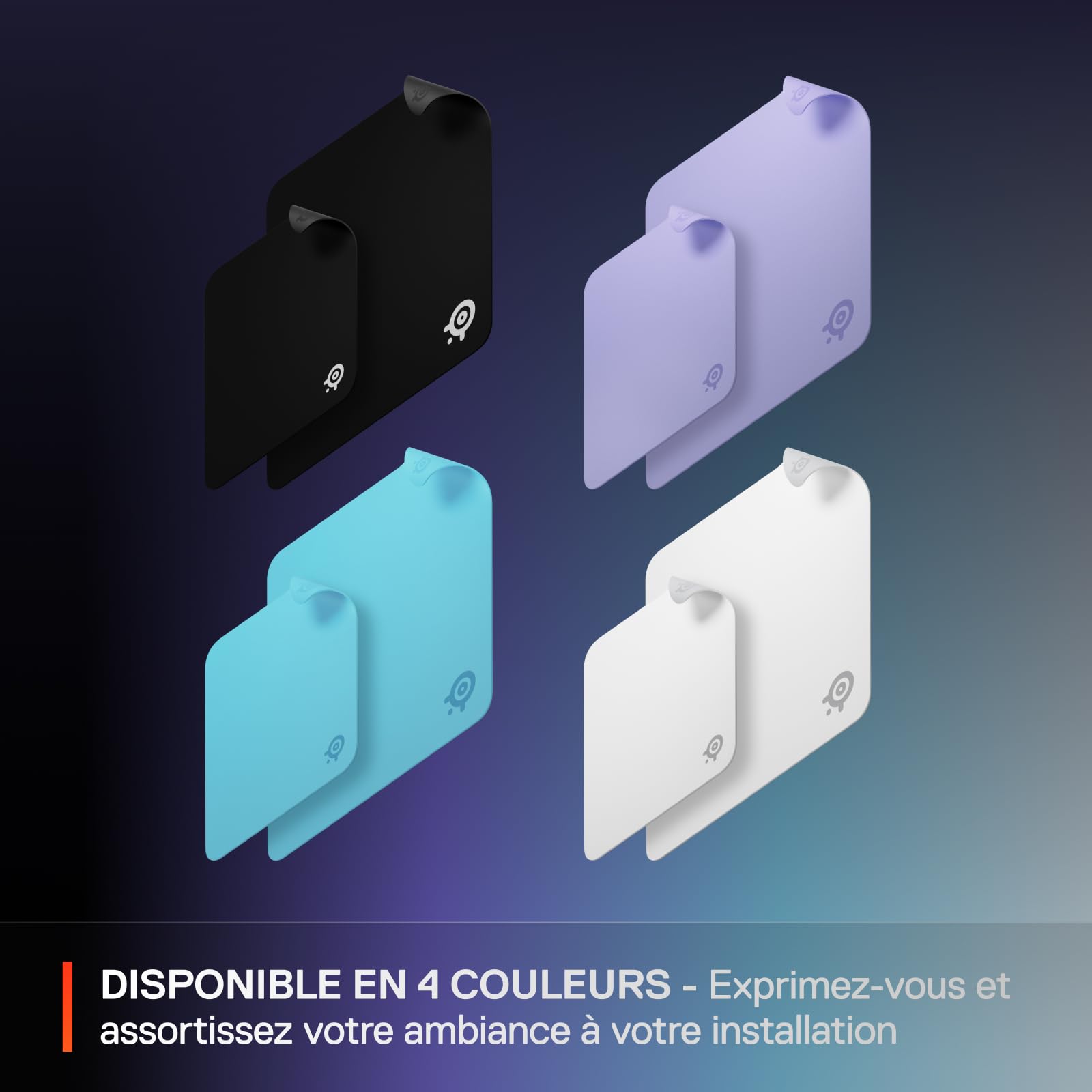 SteelSeries Tapis QcK Grand - Blanc - Base antidérapante en Caoutchouc - Suivi et stabilité de Pointe - Optimisé pour capteurs Gaming - 450 mm x 400 mm - FPS, MOBAs, RTS, MMO