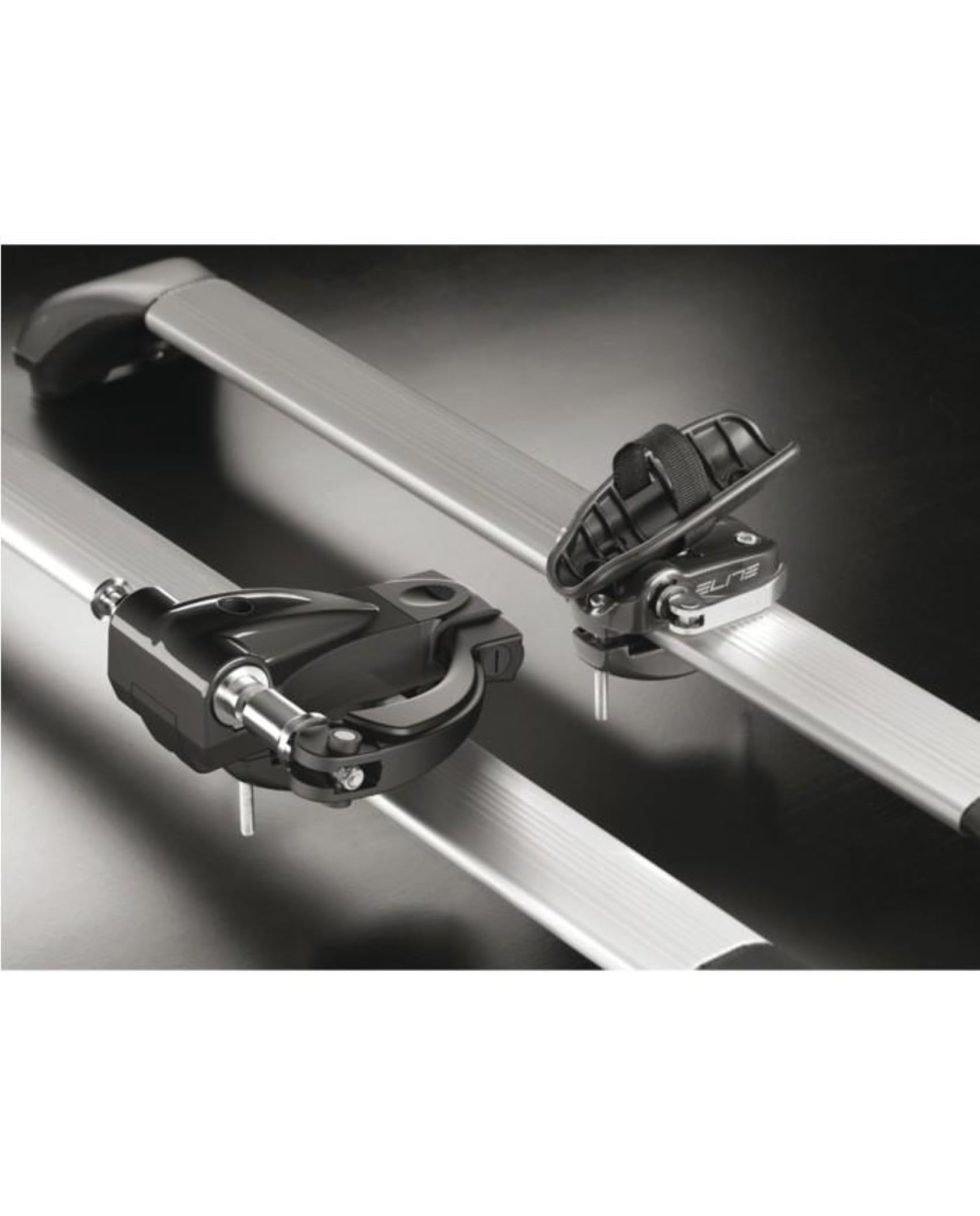 GEV Elite Portabici da Tetto Sanremo Race Lock in Alluminio – per Bici da Corsa e MTB con Freni a Disco – Sistema Antifurto Integrato – Compatibile con Barre Portatutto Fino a 80x50 mm