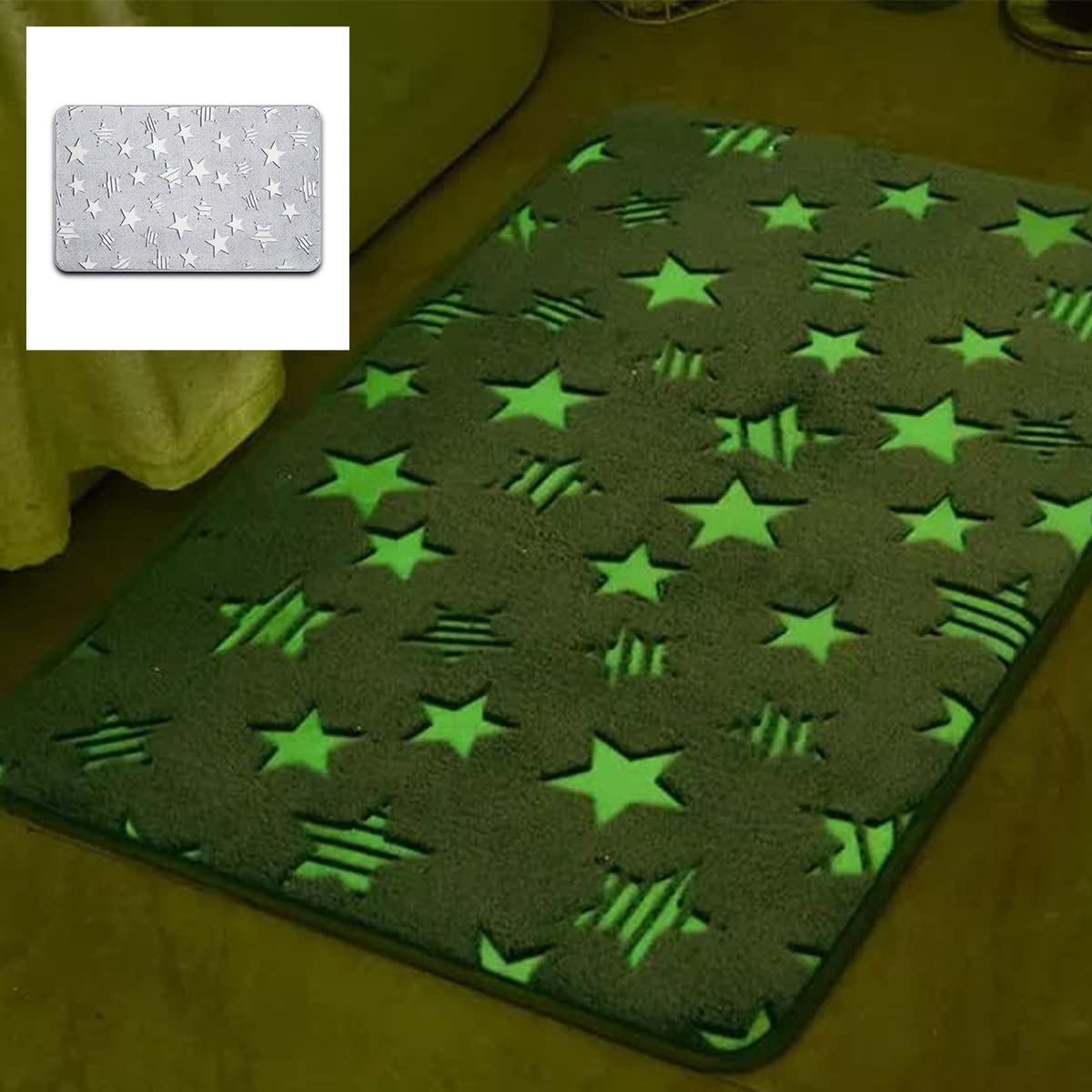 GEEO Glow in The Dark Area Rug Floor Mat Carpets (Redium Night Vision Glow)