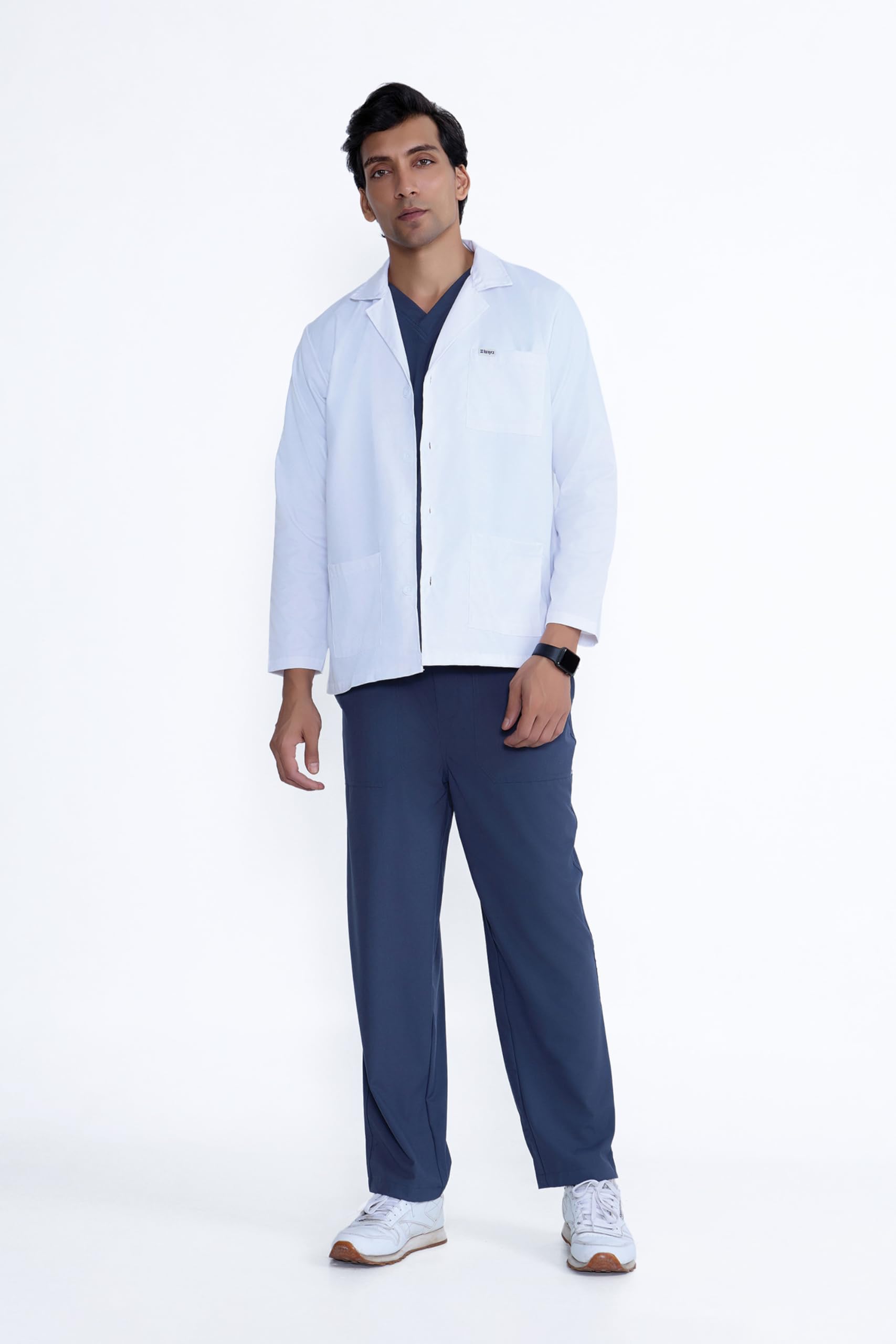 KNYA Men's Labcoat | For Men | Long Sleeve Short | 100% polyester | For Doctors (L, Long sleeve short)-image-47