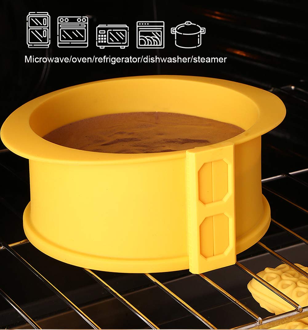 Runde Kuchenform zum Backen, Springform mit Glasboden, abnehmbarer Ring, auslaufsichere Silikonform in Lebensmittelqualität für den Ofen