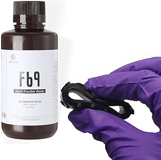 RESIONE F69 Flexible 3D Printer Resin, 405nm UV-Curing DLP LCD MSLA Resin Rubber Like TPU Like Photopolymer Resin for LCD Printing (Black 500g)