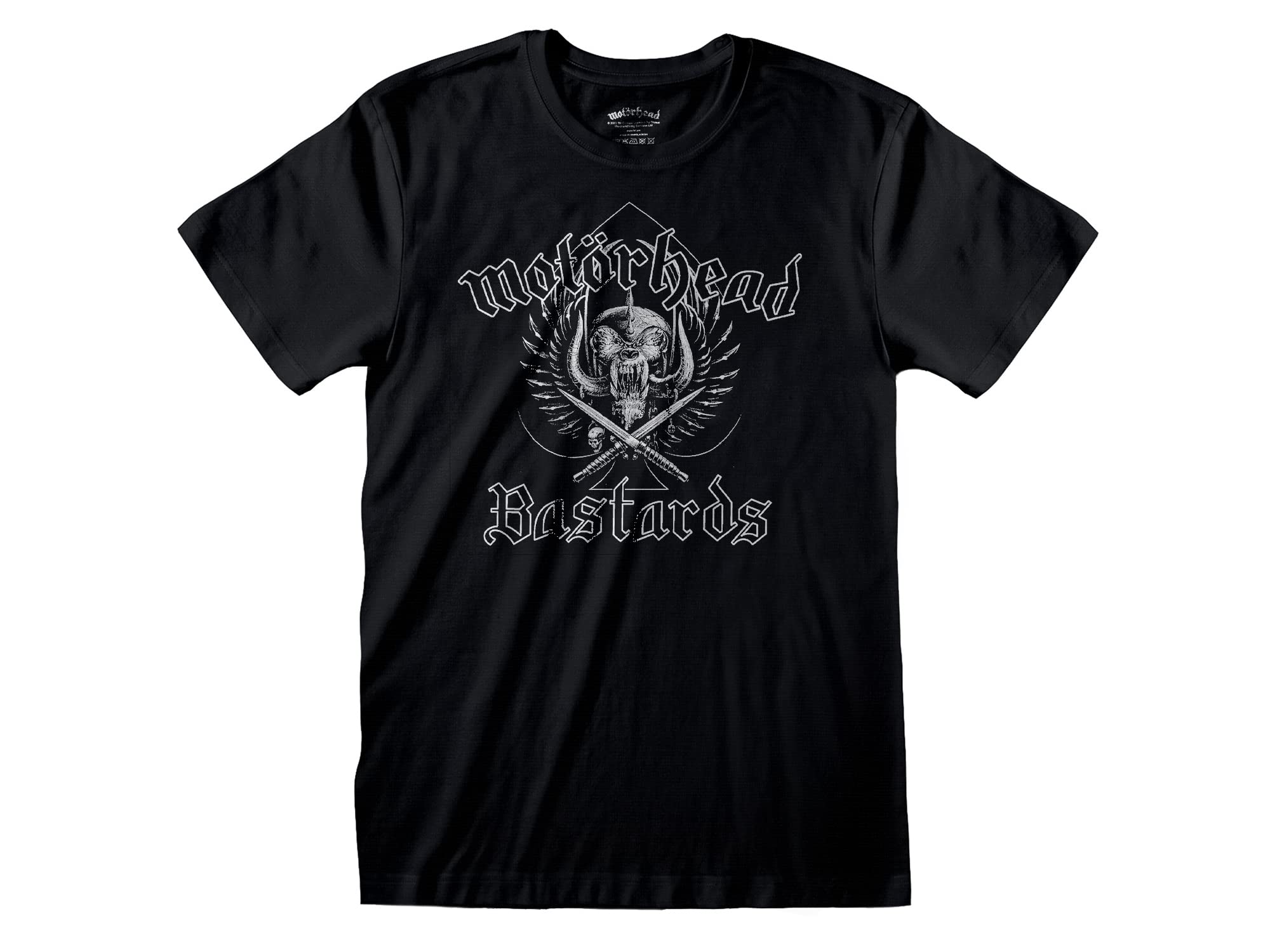 T-shirt Motorhead Bastards T-shirt Rock Officiel Noir Band Heavy Metal Coton Unisexe Adulte Garçon