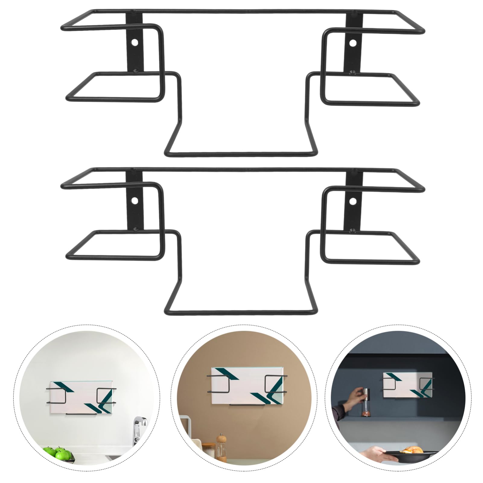 TOPBATHY 3 Series Soporte Dispensador De Guantes Dispensando Organizador Titular Largo Negro Planchar 2 Piezas X 3