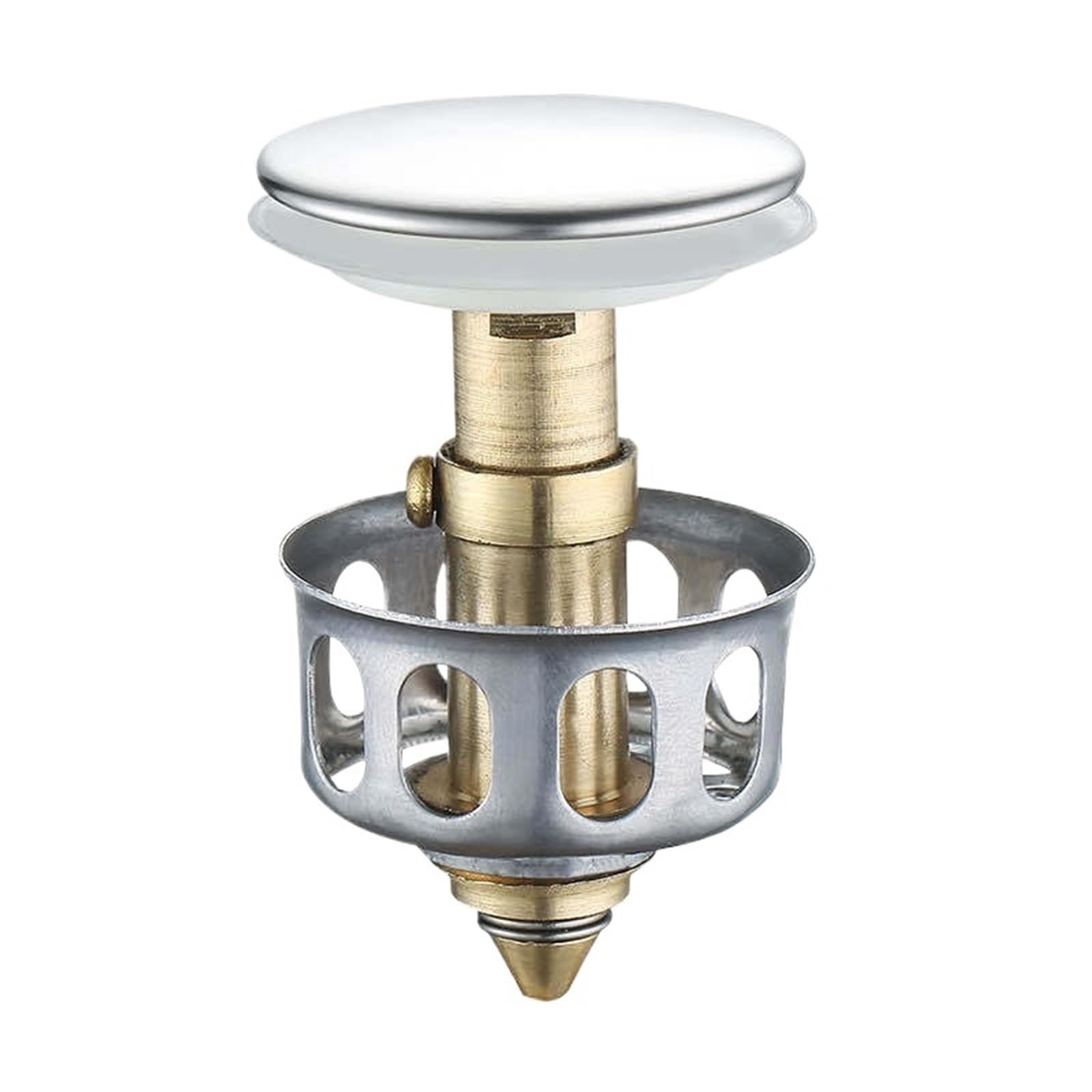 3pcs Basin Drains Universal Metal Filter Valve Pop-up Drainer Waste Stopper Bathtub Strainer Plug Hair Catchers Bathroom Accessories For Bathroom