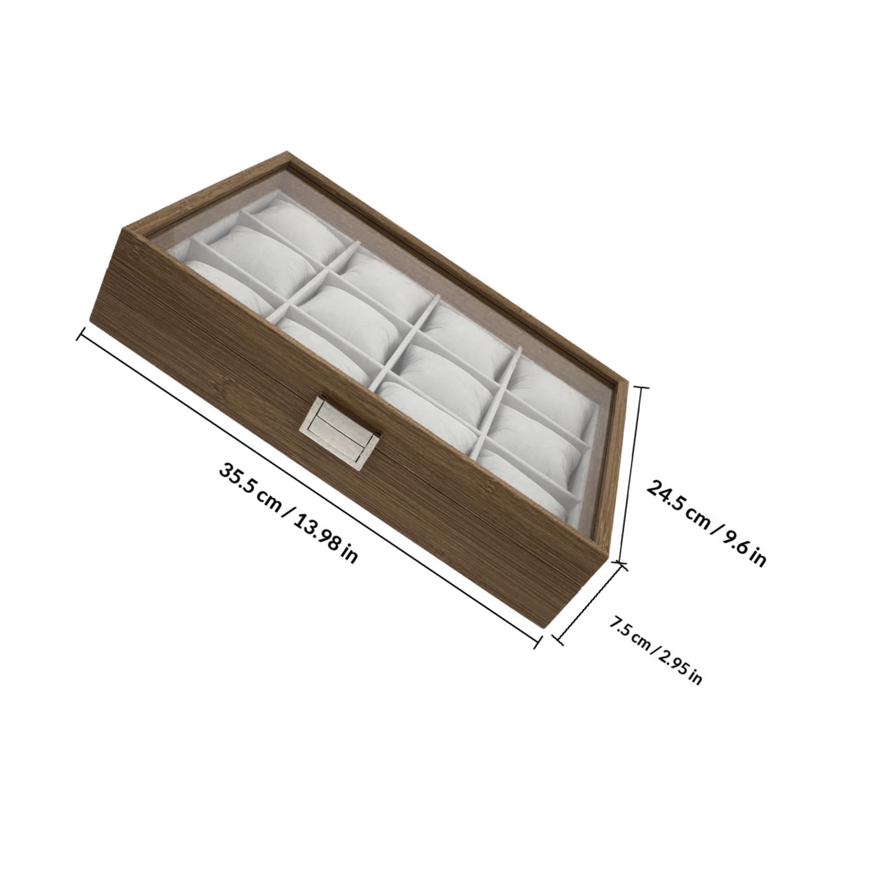 TEHAUX Organizer Custodia Elegante in Legno con 12 Scomparti Grandi con 12 Cuscini Morbidi Rimovibili per Orologi e Gioielli per Uso Personale e Decorazione Casa
