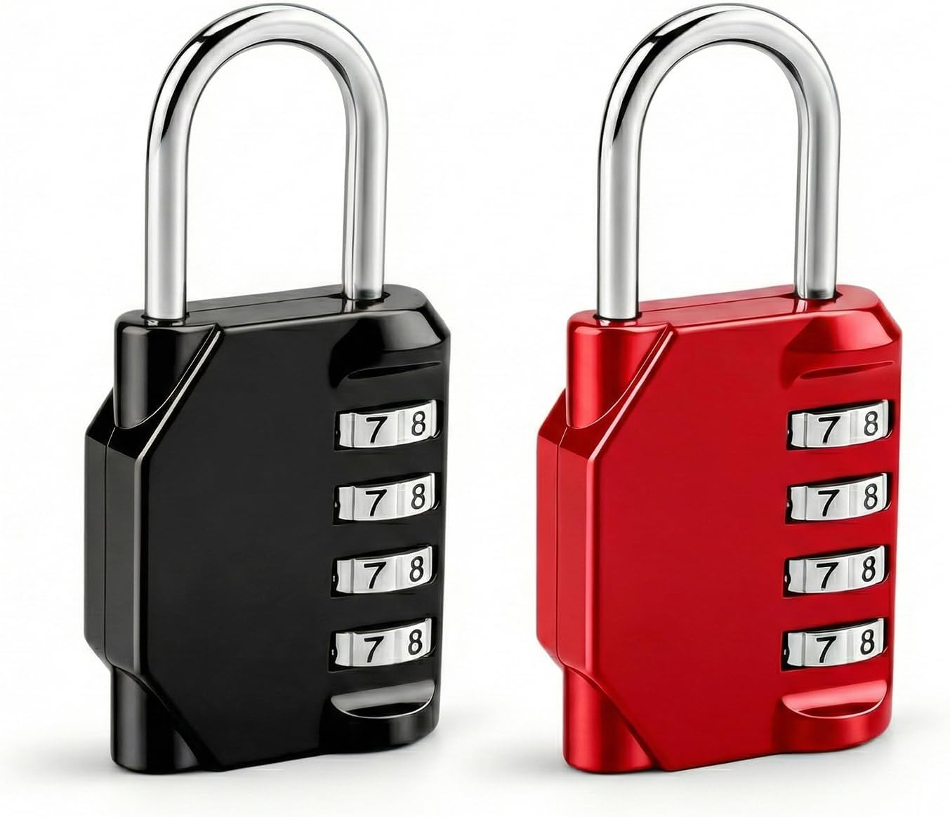 2 Pcs Heavy Duty Combination Padlocks with Code, 4-Digit Locker Padlocks, Weatherproof Keyless Pad Locks with Coded Padlock Outdoor Indoor for Gym Locker Luggage Gym Gates Travel