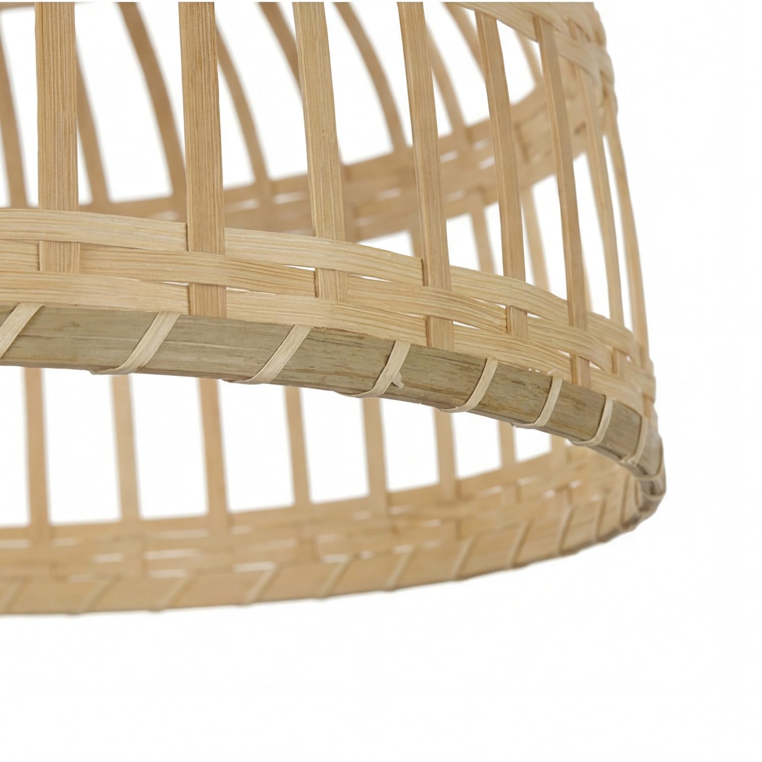 Lampenschirm Hängelampe Bambus Boho rund Ø 40 cm - Natürlicher Korb Leuchtenschirm für Pendelleuchte E27 - Moderner Leuchtenschirm