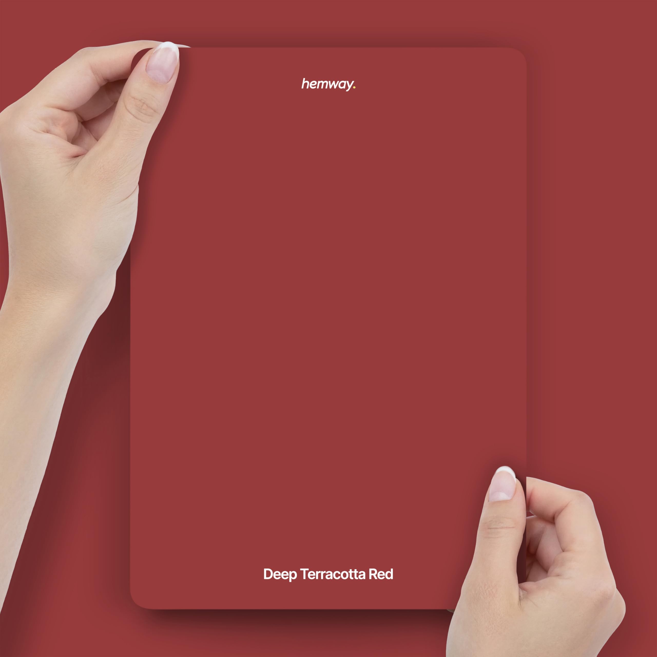 Hemway Deep Terracotta Red Peel & Stick Sample Chalk Paint | A5 Accurate Colour Swatch, Mess-Free Alternative to Paint Tester Pots, Easy To Use, Eco-friendly, for Interior Furniture & Walls