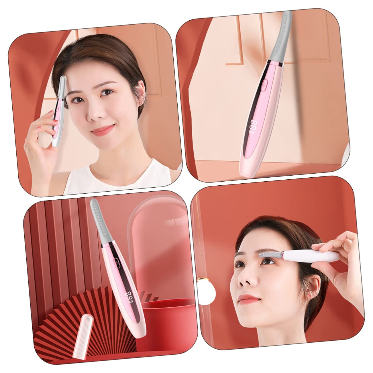FRCOLOR 3piezas Rizador De Pestañas Eléctrico Calefacción Curling Para Maquillaje Herramienta De Para Mujeres y Diseño Portátil