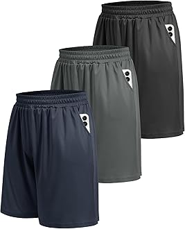 5 Pack Athletic Gym Mens Shorts - Workout Black Quick Dry Basketball Shorts with Pockets for Running Casual Activewear