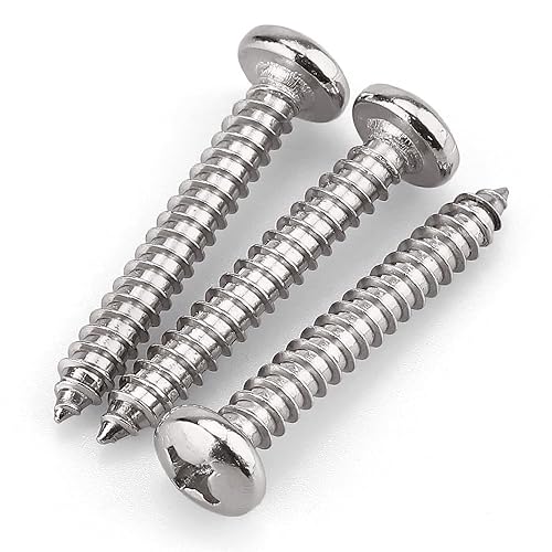 Miniatura 5 de Tornillos para madera Phillips de acero inoxidable #14 x 1-12" (paquete de 30), acero inoxidable 304 (18-8), tornillos de chapa de cabeza plana