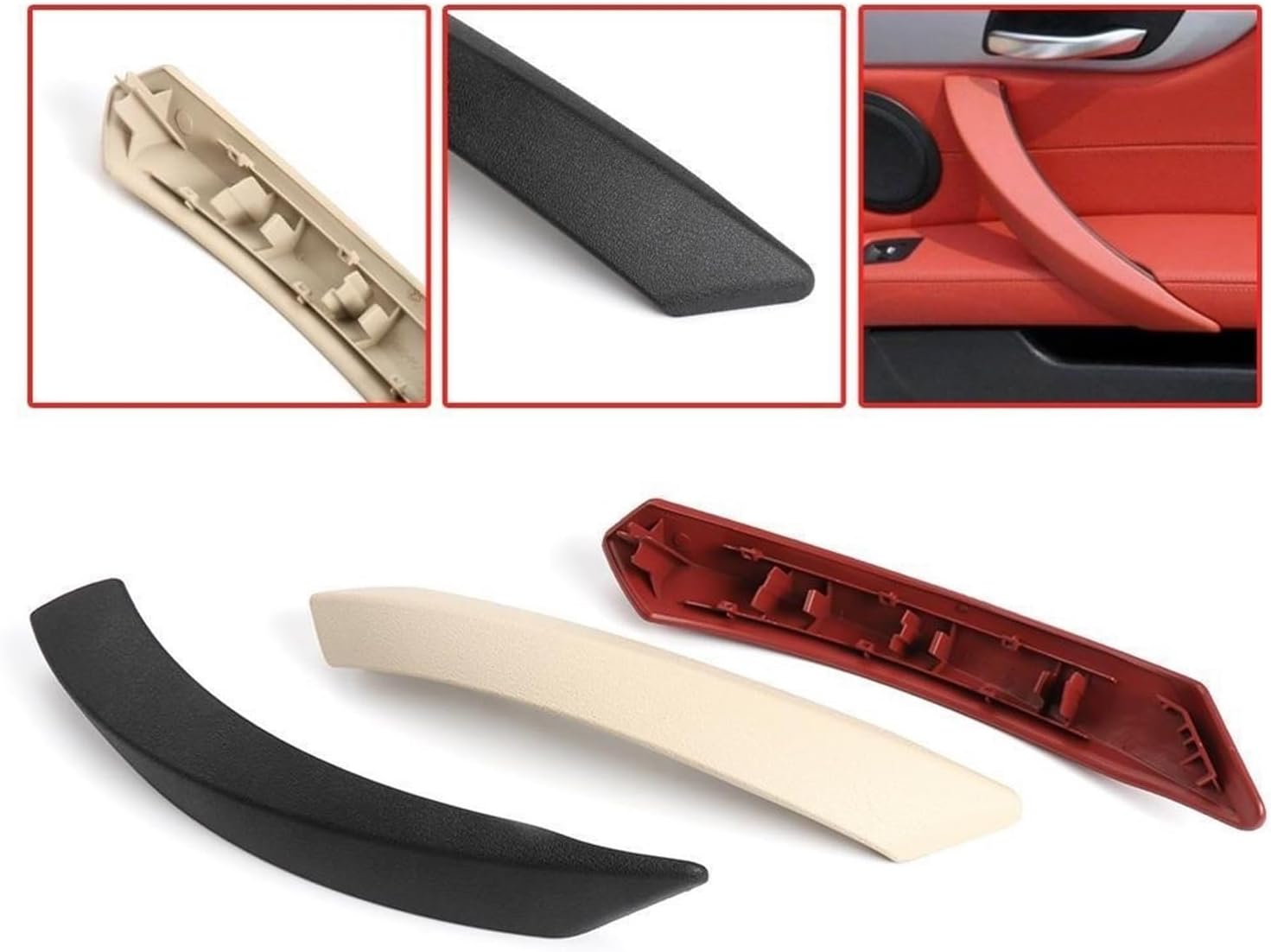 Grab Handles LHD Car Interior Passenger Door Pull Handle Cover Trim Replacement Fit for BMW Z4 E89 51419186731 Red Black Beige Universal(Beige)