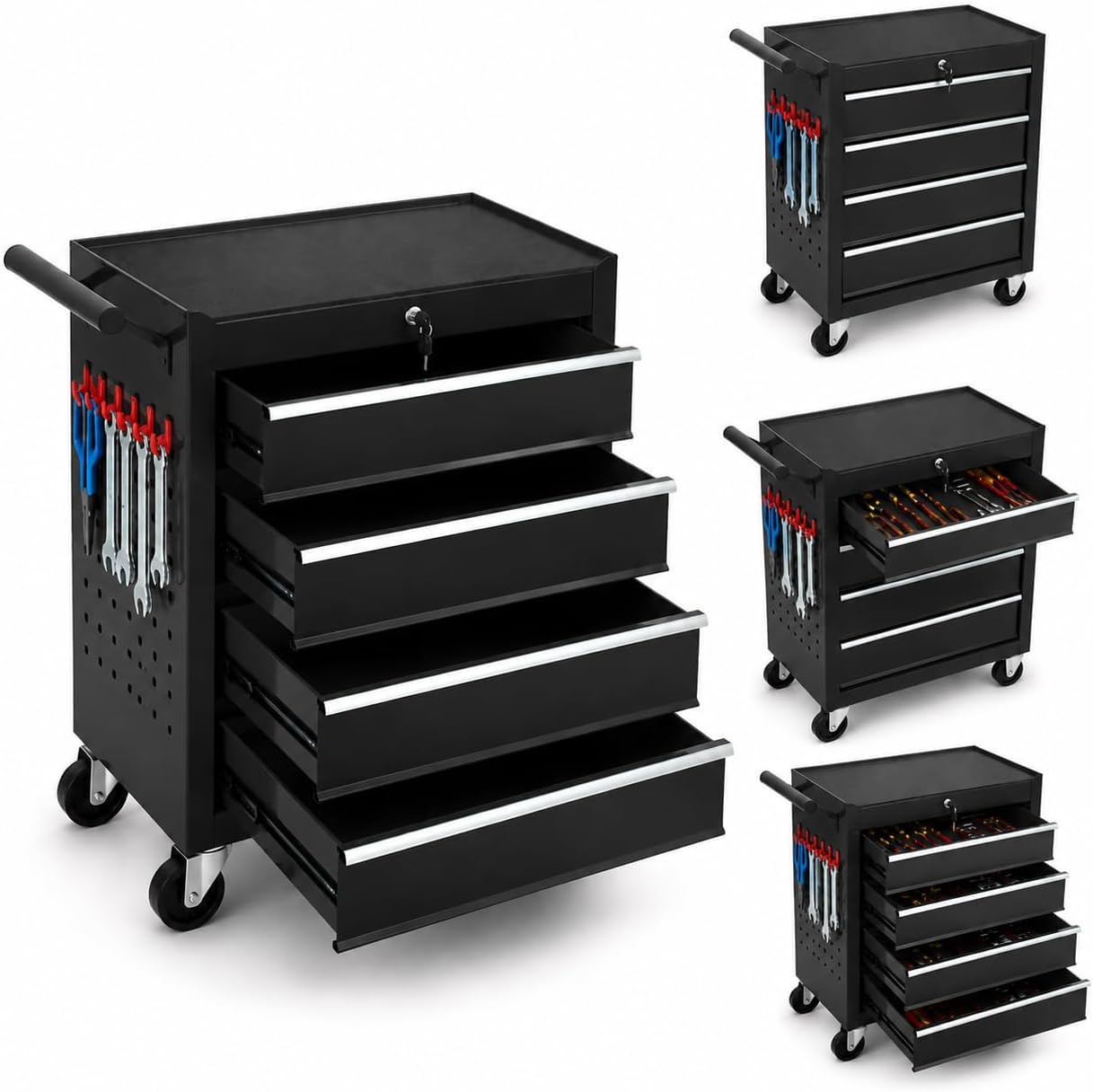 Garvee Rolling Tool Chest with Wheels, 4 Drawer Tool Storage Cabinet
