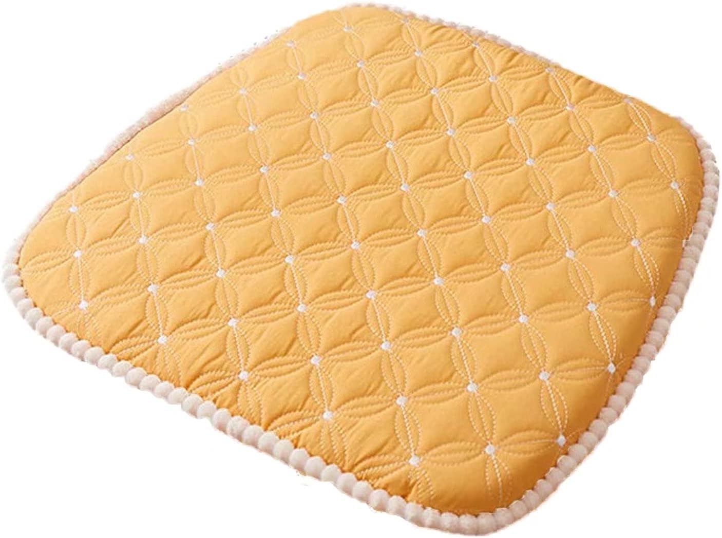 Dining Chair Cushions Non Slip, Individual Chair Pads for Dining Chairs, Seat Cushions for Kitchen Chairs with Ties, Single Outdoor Dining Chair Cushion for All Season Yellow