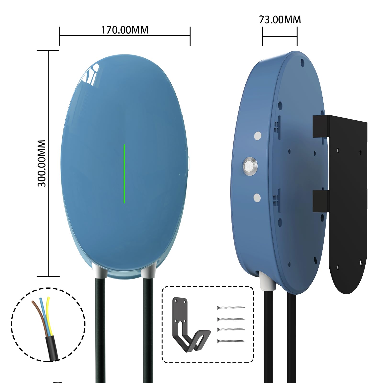 Cavo Ricarica Auto Elettrica Tipo 2 6M Famiglia Wallbox 7,2KW Colonnina Ricarica Auto Elettrica PHEV 32A Monofase Impermeabile IP66