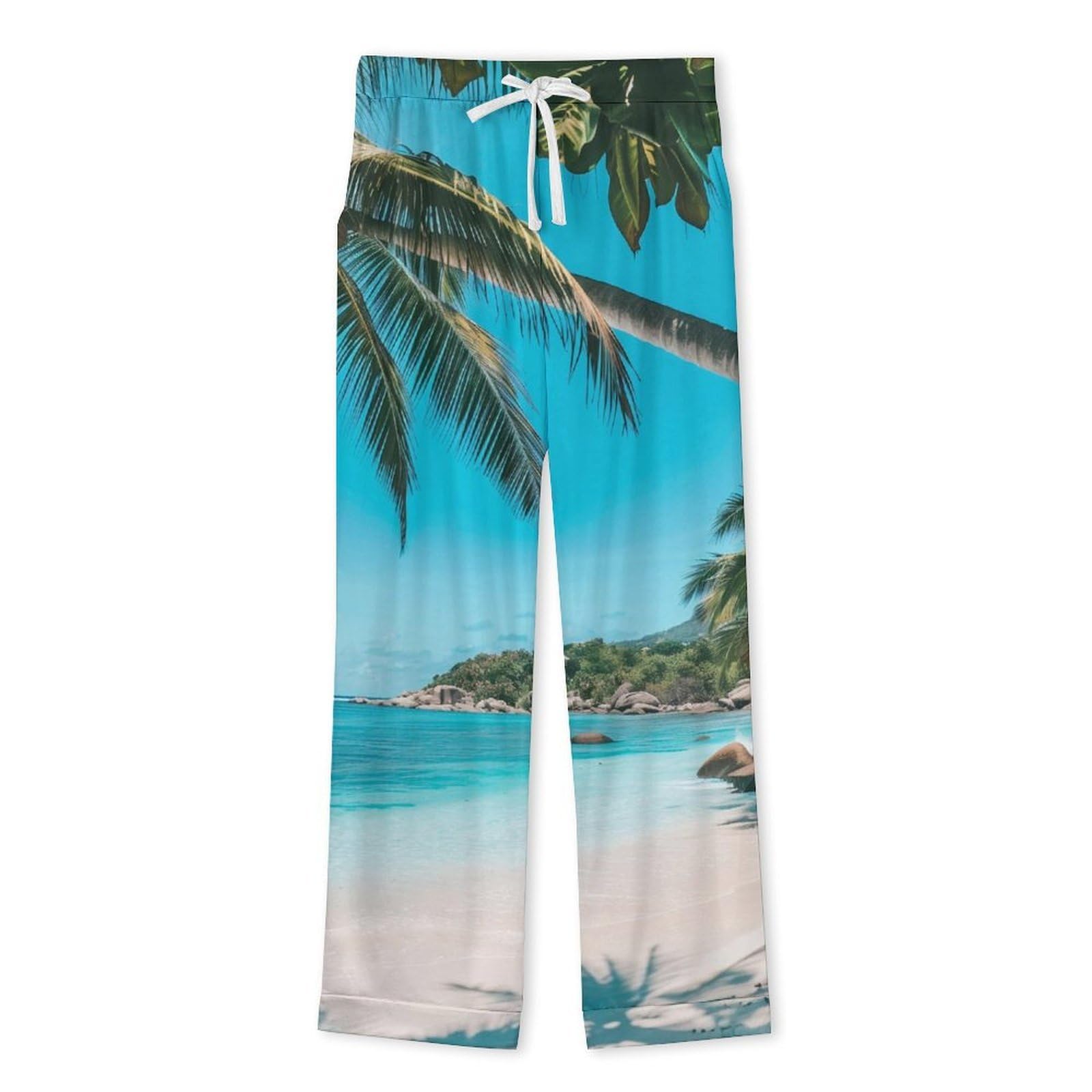 OLEETS Completo Pigiama da Uomo 2 Pezzi - Vista Montagna E Mare Top E Pantaloni in 2 Pezzi Pigiama Casual E Ampio A Maniche Lunghe Morbido Autunnale E Invernale.