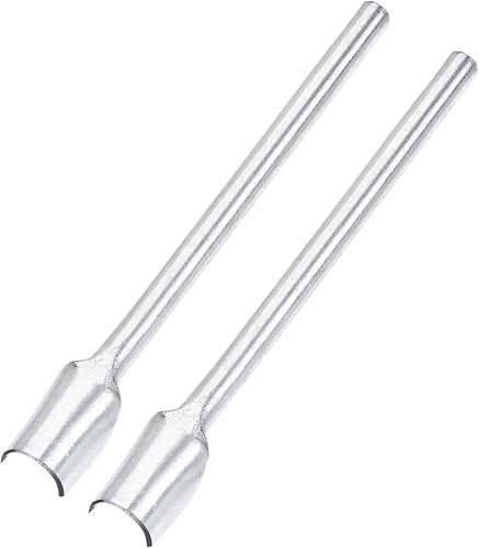 Vista 19 de uxcell Cortador de cuero en forma de media ronda Punzón de 0.591 in Herramienta de punzón de extremo de correa para manualidades Correa Cinturón